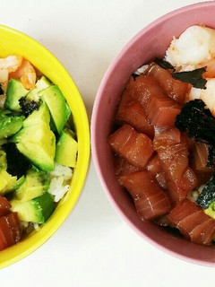 アボカド・エビ・マグロの3色丼-レシピのメイン写真