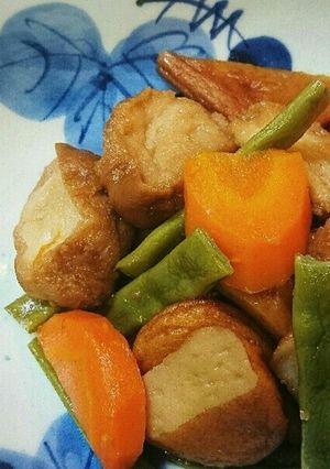 ☆仙台あぶら麩とササゲと天ぷらの含め煮-レシピのメイン写真