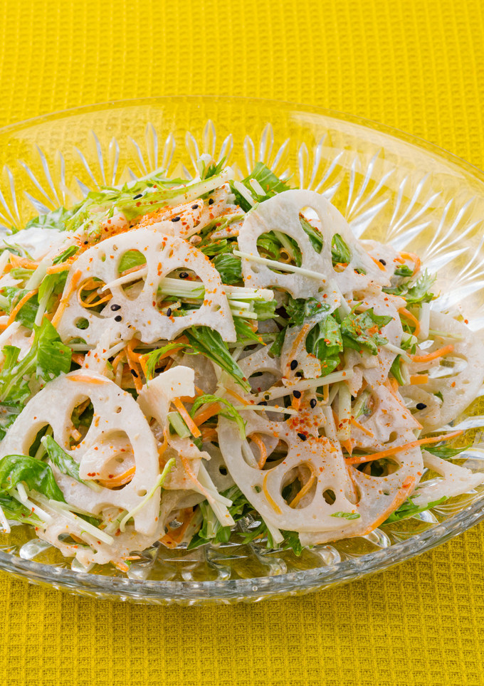 れんこんと水菜のしゃきしゃきサラダ-レシピのメイン写真