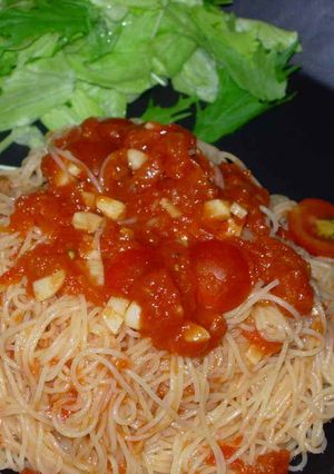 ペロッとトマトソースの冷製パスタ♡-レシピのメイン写真
