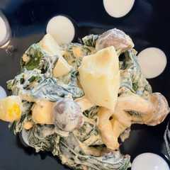 รูปของ レンジで子供爆食　ほうれん草の胡麻マヨサラダ