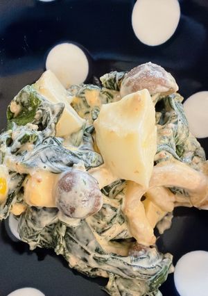 レンジで子供爆食　ほうれん草の胡麻マヨサラダ-レシピのメイン写真