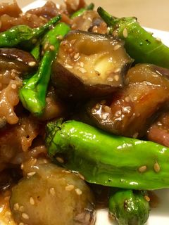 豚肉と茄子、ししとうの胡麻味噌炒め♬-レシピのメイン写真