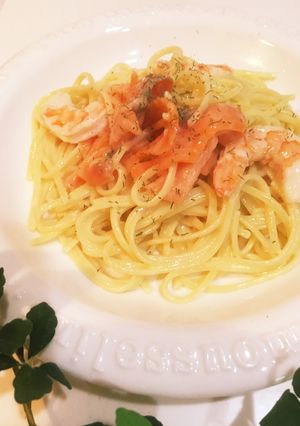 絶品簡単スモークサーモンのクリームパスタ-レシピのメイン写真