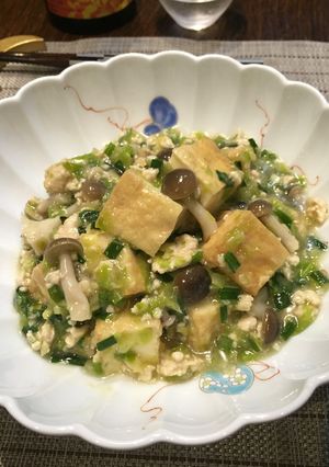 ご飯にかけて♡厚揚げの餃子あん煮込み-レシピのメイン写真