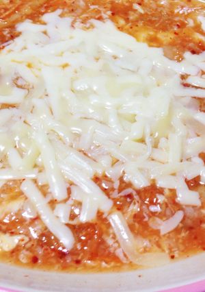 市販の玉子がゆで作る簡単キムチーズがゆ-レシピのメイン写真