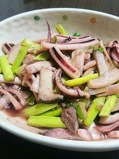 いかの一夜干しとアスパラの炒め物-レシピのメイン写真