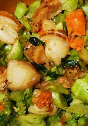 ブロッコリーの茎とホタテのバター醤油炒め-レシピのメイン写真