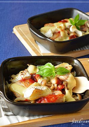 鶏ときのこのうまトマチーズ焼き♪-レシピのメイン写真