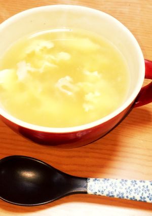レンジで簡単！マグカップベーコン卵スープ-レシピのメイン写真