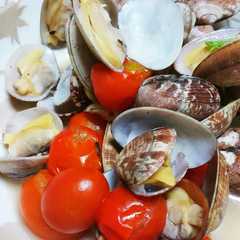 รูปของ アサリとプチトマトの酒蒸し