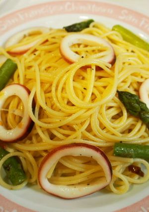 ボイルいかとアスパラのぺペロンチーノ♪-レシピのメイン写真