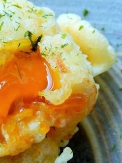 卵の黄身の醤油漬け天ぷら-レシピのメイン写真