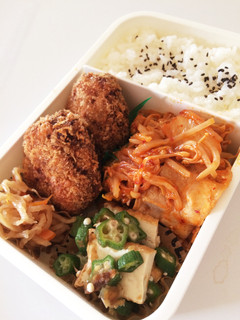 毎日男弁当⁂豚キムチ&メンチカツ弁当-レシピのメイン写真