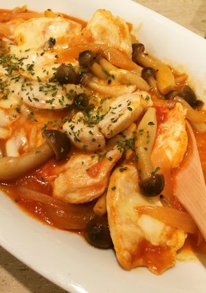 鶏胸肉のトマトソースnoチーズ焼き-レシピのメイン写真
