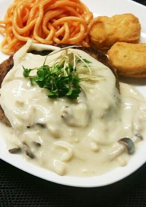 ハンバーグのきのこソース-レシピのメイン写真