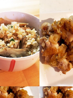 2品同時!鶏肉と舞茸の炊込みご飯と蒸し鶏-レシピのメイン写真