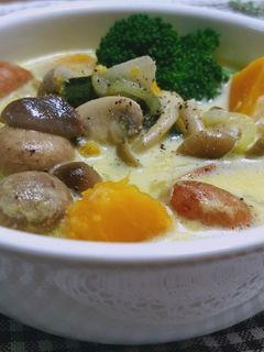 きのこタップリ具沢山♪食べるミルクスープ-レシピのメイン写真