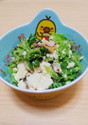 梅しそ味の豆腐&レタスサラダ-レシピのメイン写真