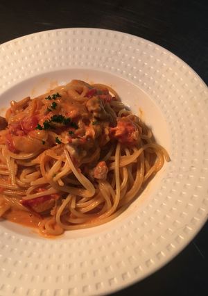 簡単！トマトのクリームソースパスタ-レシピのメイン写真