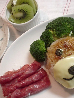 焼きおにぎりでアフロ犬♪(キャラご飯)-レシピのメイン写真
