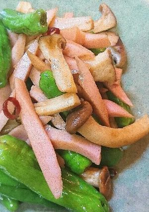 ☆シシトウと魚肉ソーセージのピリ辛ポン酢-レシピのメイン写真