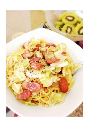 フライパン1つ♪キャベツたっぷりパスタ✨-レシピのメイン写真