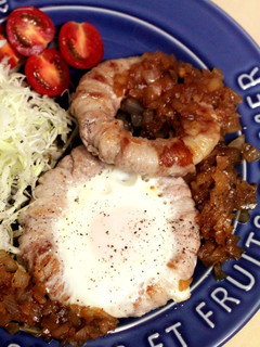 目玉焼きIN☆玉葱の豚バラ巻き-レシピのメイン写真
