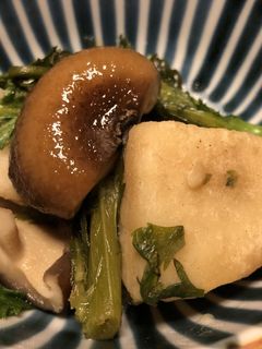 山の芋と春菊と椎茸の煮物-レシピのメイン写真