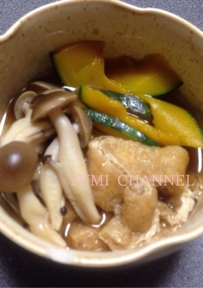 しめじとうす揚げとかぼちゃの煮物-レシピのメイン写真