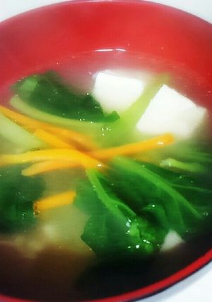 簡単！小松菜と豆腐の中華スープ♪-レシピのメイン写真