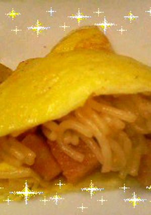 そうめん＆ソーセージ入りオムレツ-レシピのメイン写真