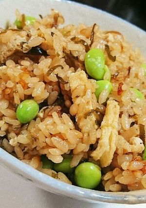 簡単！枝豆の塩昆布炊き込みご飯-レシピのメイン写真