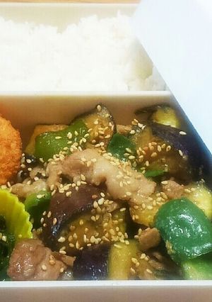 ピーマンとナスの男の簡単弁当-レシピのメイン写真