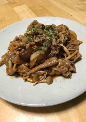 きのこたっぷり薄切り豚肉のポークチャップ-レシピのメイン写真