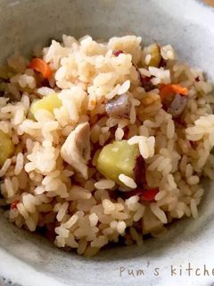 さつまいもと鶏肉の炊き込みご飯-レシピのメイン写真