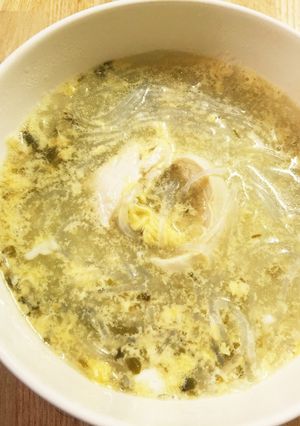 【痛風対策】めかぶと鶏肉と春雨のスープ-レシピのメイン写真