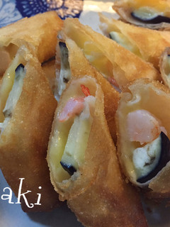 茄子と海老とチーズの春巻き☆-レシピのメイン写真
