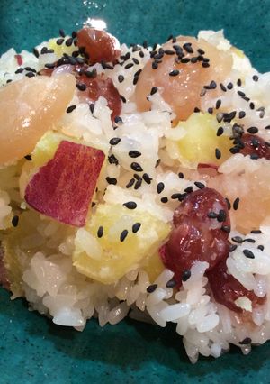 甘納豆とさつま芋の簡単おこわ-レシピのメイン写真