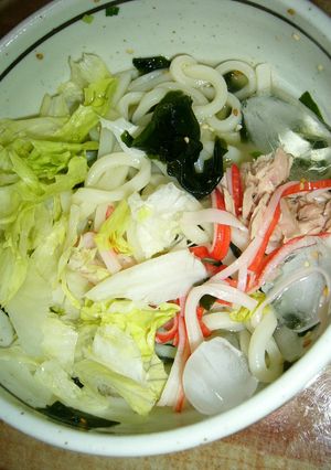 ワカメスープｄｅサラダうどん-レシピのメイン写真