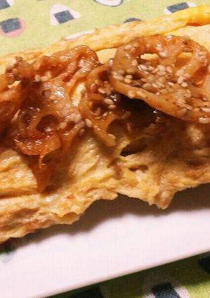 甘辛レンコンのせ!!だしまき卵焼き-レシピのメイン写真