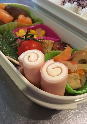 お弁当に♫ハムのクルクルチーズ巻き◎-レシピのメイン写真