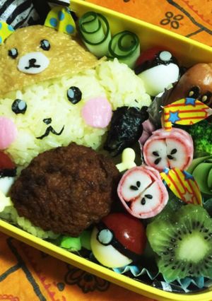 キャラ弁！くま帽子をかぶったピカチュウ-レシピのメイン写真