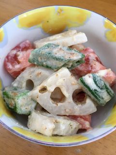 レンコンとオクラのねばマヨサラダ♡-レシピのメイン写真