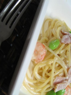 枝豆♡♥えびのクリームパスタ-レシピのメイン写真