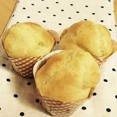รูปของ 材料３つ！バナナ豆乳マフィン
