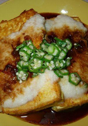 豆腐ステーキ・とろろんにんにくソース-レシピのメイン写真