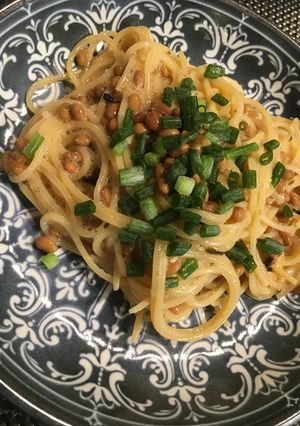 ボウルで作る簡単納豆パスタ♪-レシピのメイン写真