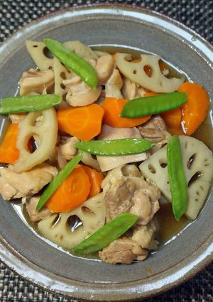 鶏とレンコンの煮物-レシピのメイン写真