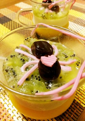 ハロウィンに♡甘党クモさんの３層ババロア-レシピのメイン写真